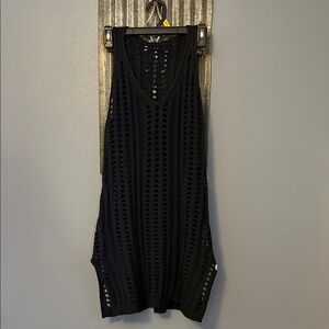 Black sleeveless swim coverup